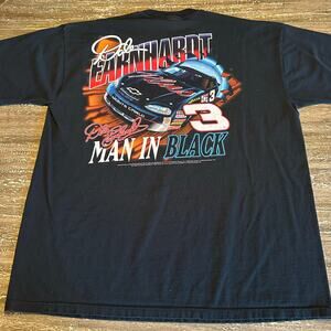 Vintage Competitors View Dale Earnhardt Man in Black NASCAR T-Shirt Mens Size XL